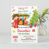 Weihnachts-Pyjama-Party Einladung Sleepover Party (Stehend Vorderseite)