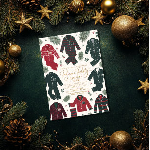 Weihnachts-Pyjama-Party Minimalistisch Modern Einf Einladung