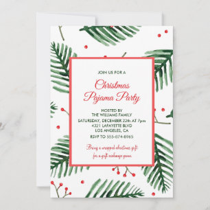 Weihnachts-Pyjama-Party-Schlafanzug Elegant Immerg Einladung