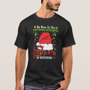Weihnachts-Pyjama Sei nett zum Softwareentwickler  T-Shirt