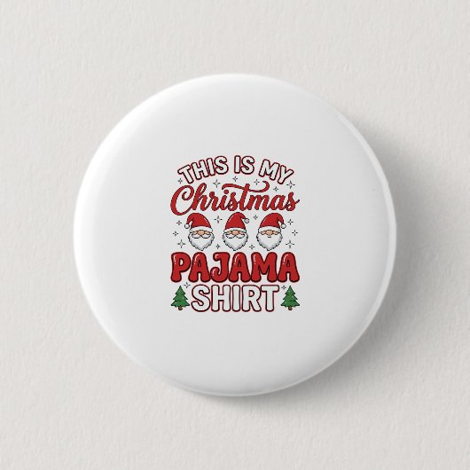 Weihnachts-Pyjama-Shirt Gnom Feiertagsdesign Button (Vorderseite)