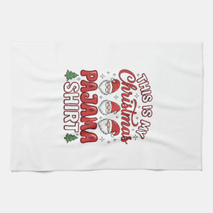 Weihnachts-Pyjama-Shirt Gnom Feiertagsdesign Geschirrtuch