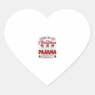 Weihnachts-Pyjama-Shirt Gnom Feiertagsdesign Herz-Aufkleber