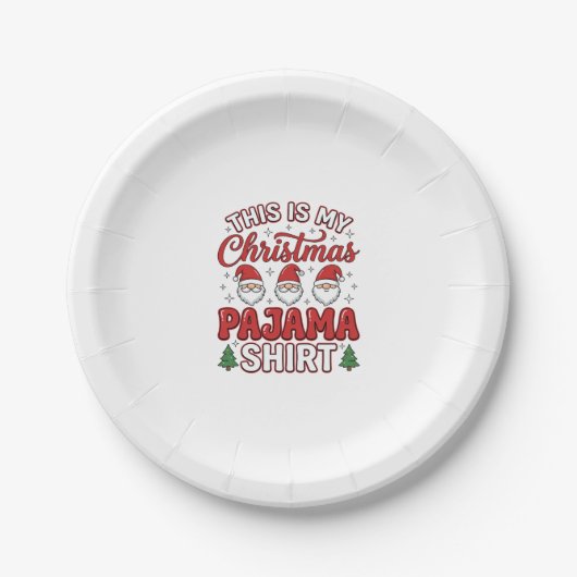 Weihnachts-Pyjama-Shirt Gnom Feiertagsdesign Pappteller (Vorderseite)
