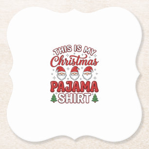 Weihnachts-Pyjama-Shirt Gnom Feiertagsdesign Untersetzer