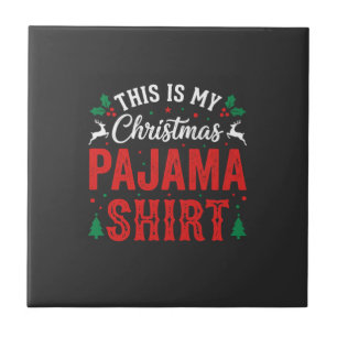 Weihnachts-Pyjama-Shirt Lustiger Urlaub Fliese
