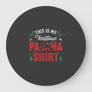 Weihnachts-Pyjama-Shirt Lustiger Urlaub Große Wanduhr