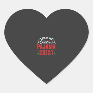 Weihnachts-Pyjama-Shirt Lustiger Urlaub Herz-Aufkleber