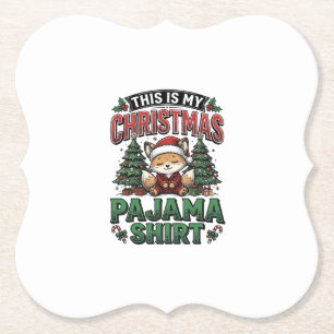Weihnachts-Pyjama-Shirt Süße Vintage-Feiertags-T-S Untersetzer