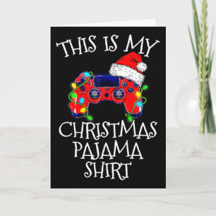 Weihnachts-Pyjama-Shirt Videospiel-Controller Sant Karte