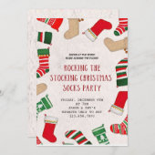 Weihnachts Pyjama Snocks Party Kinder Illustration Einladung (Vorne/Hinten)