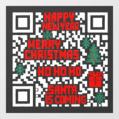 Weihnachts-QR-Code-Geschenk Fensteraufkleber (Blatt)