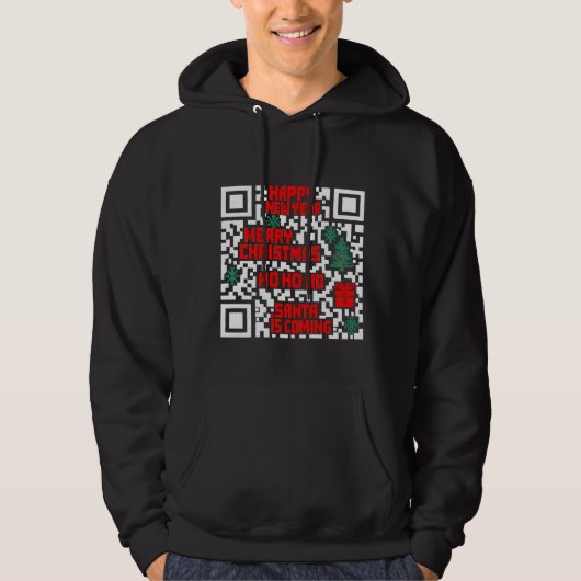 Weihnachts-QR-Code-Geschenk Hoodie (Vorderseite)