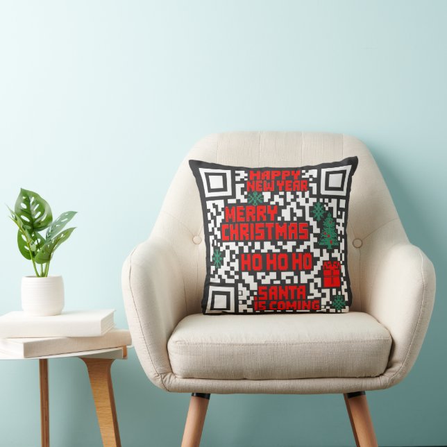 Weihnachts-QR-Code-Geschenk Kissen (Stuhl )