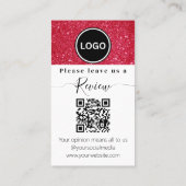 Weihnachts-QR-Code | Hinterlassen Sie uns eine Bew Visitenkarte (Rückseite)