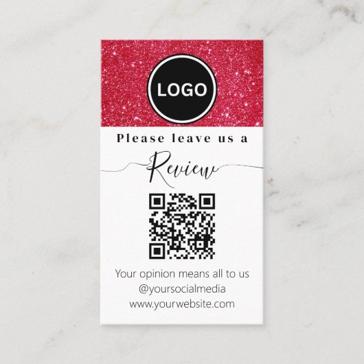 Weihnachts-QR-Code | Hinterlassen Sie uns eine Bew Visitenkarte (Vorderseite)