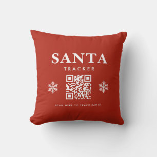 Weihnachts QR Code Santa Tracker Red Kissen