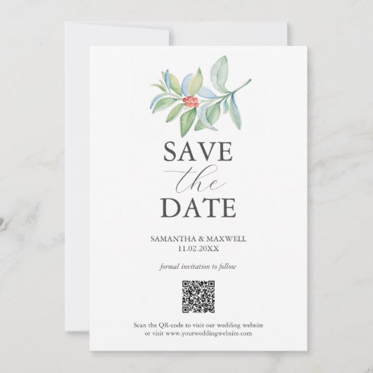 Weihnachts-QR-Code Speichern Sie die Daten Save The Date (Vorderseite)