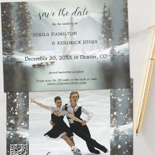 Weihnachts-QR-Foto Winter Save the Date-Karte Date
