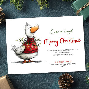 Weihnachts-Quacksalber-Humor Aquarell-Grußkarte Feiertagskarte