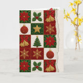 Weihnachts-Quadratmuster Karte (Gelbe Blume)
