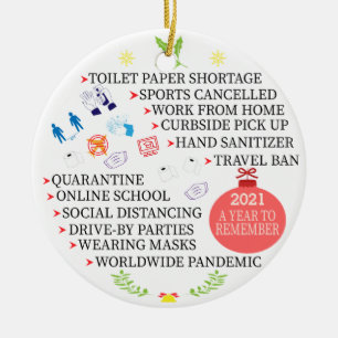 Weihnachts-Quarantäne, 2021 im Jahr zur Erinnerun Keramik Ornament