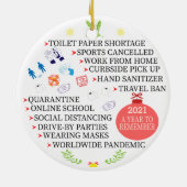 Weihnachts-Quarantäne, 2021 im Jahr zur Erinnerung Keramik Ornament (Hinten)