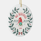 Weihnachts-Quarantäne, 2021 im Jahr zur Erinnerung Keramik Ornament (Rechts)