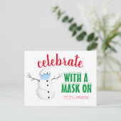 Weihnachts-Quarantäne-Maske Holiday Postkarte (Stehend Vorderseite)