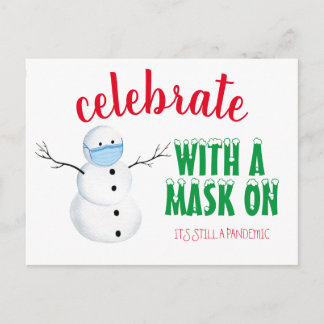 Weihnachts-Quarantäne-Maske Holiday Postkarte