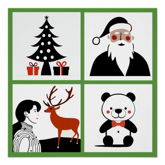Weihnachts-Quartett Glossy Poster (Vorderseite)