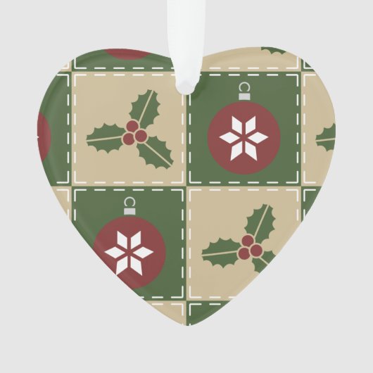 Weihnachts-Quilt-Acrylschmuck Ornament (Vorderseite)