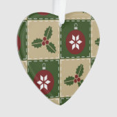 Weihnachts-Quilt-Acrylschmuck Ornament (Vorderseite)
