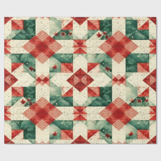 Weihnachts-Quilt-Design-Umschlagpapier Geschenkpapier (Flach)