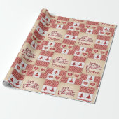 Weihnachts-Quilt: Empfänger Name Classic Red Geschenkpapier (Ungerollt)