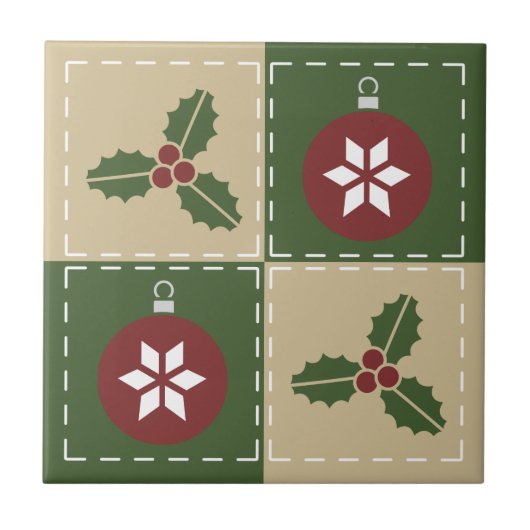 Weihnachts-Quilt Fliese (Vorderseite)