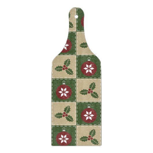 Weihnachts-Quilt-Glas-Schneidebrett Schneidebrett (Vorderseite)