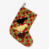 Weihnachts-Quilt-Labrador-Welpen Kleiner Weihnachtsstrumpf (Vorderansicht (hängend))