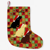 Weihnachts-Quilt-Labrador-Welpen Kleiner Weihnachtsstrumpf (Vorderseite)