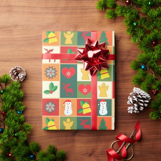 Weihnachts Quilt Muster Geschenkpapier (Feiertagsgeschenk)