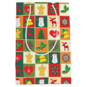 Weihnachts Quilt Muster Mittlere Geschenktüte (Vorderseite)