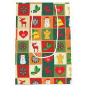 Weihnachts Quilt Muster Mittlere Geschenktüte (Rückseite)