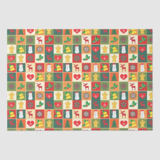 Weihnachts Quilt Muster Seidenpapier (Vorderseite)