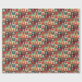 Weihnachts-Quilt-Musterpapier Geschenkpapier (Flach)