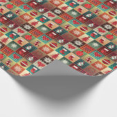 Weihnachts-Quilt-Musterpapier Geschenkpapier (Ecke)