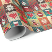 Weihnachts-Quilt-Musterpapier Geschenkpapier (Rolleneckpunkt)