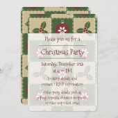 Weihnachts-Quilt-Party Einladung (Vorne/Hinten)