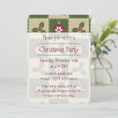 Weihnachts-Quilt-Party Einladung (Stehend Vorderseite)