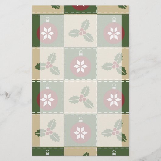 Weihnachts-Quilt-Stationery Briefpapier (Vorderseite)