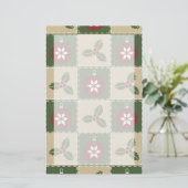 Weihnachts-Quilt-Stationery Briefpapier (Stehend Vorderseite)